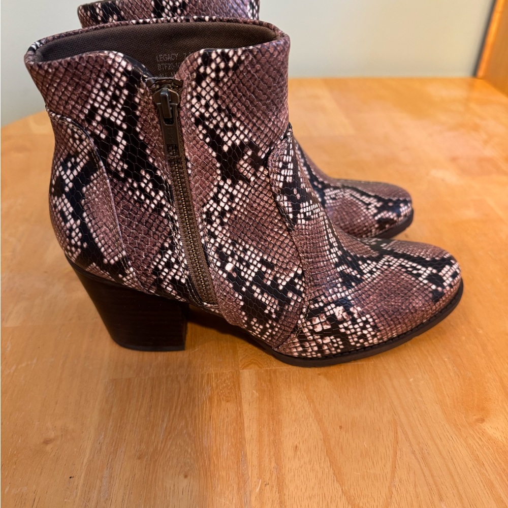 BareTraps Snakeskin Pattern Ankle Boots